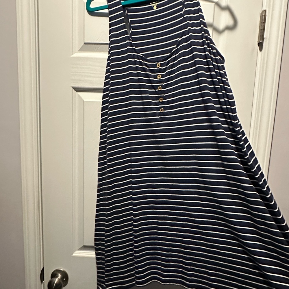 Lilly Pulitzer Navy and White Striped A-Line Skirt
